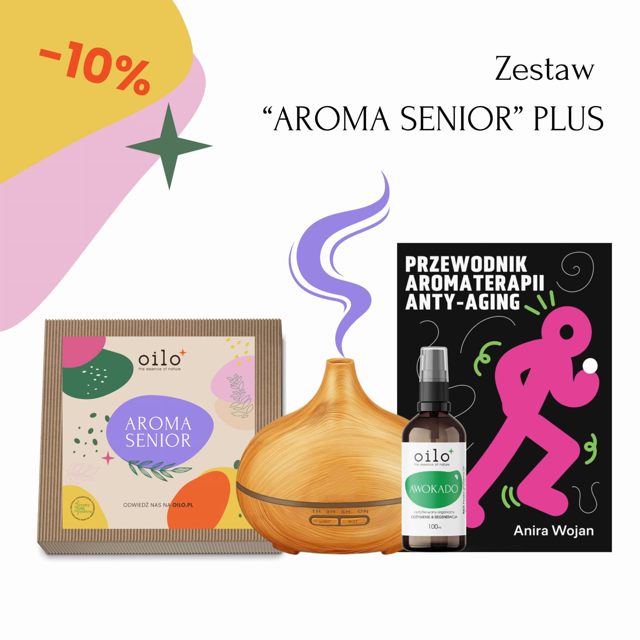 AROMA SENIOR PLUS + DYFUZOR + Olej + Książka